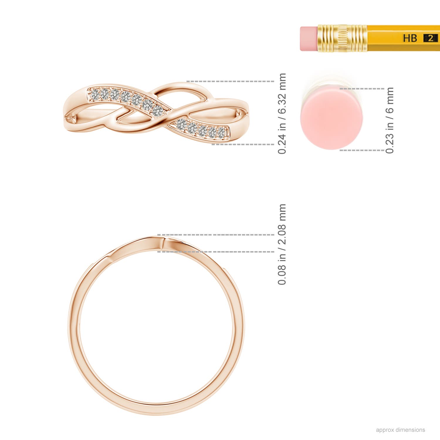 Angara Natural Diamond Multi-Row Crossover Band in 14K Solid Gold (1.1MM) - Picture 31 of 37