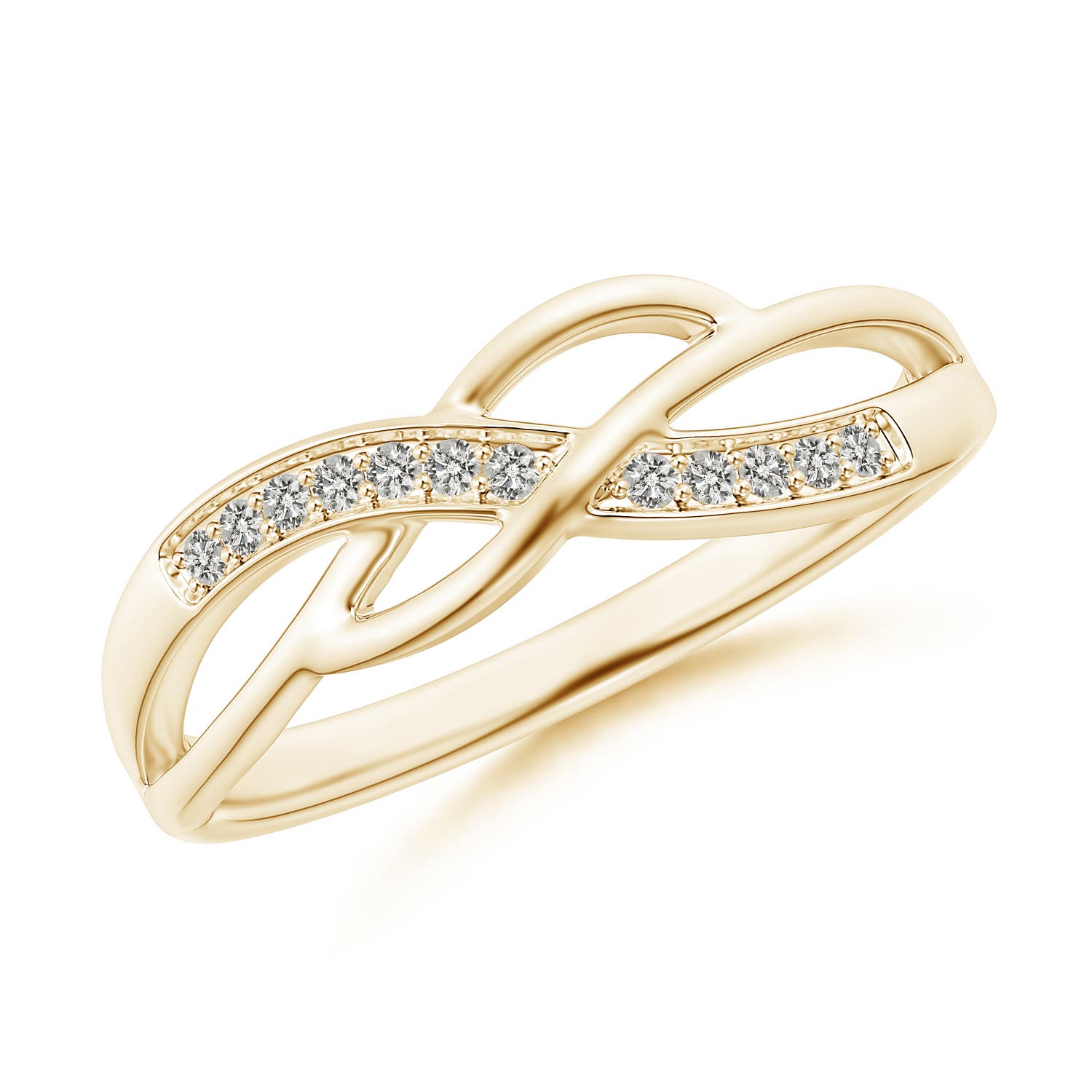 Angara Natural Diamond Multi-Row Crossover Band in 14K Solid Gold (1.1MM) - Picture 14 of 37