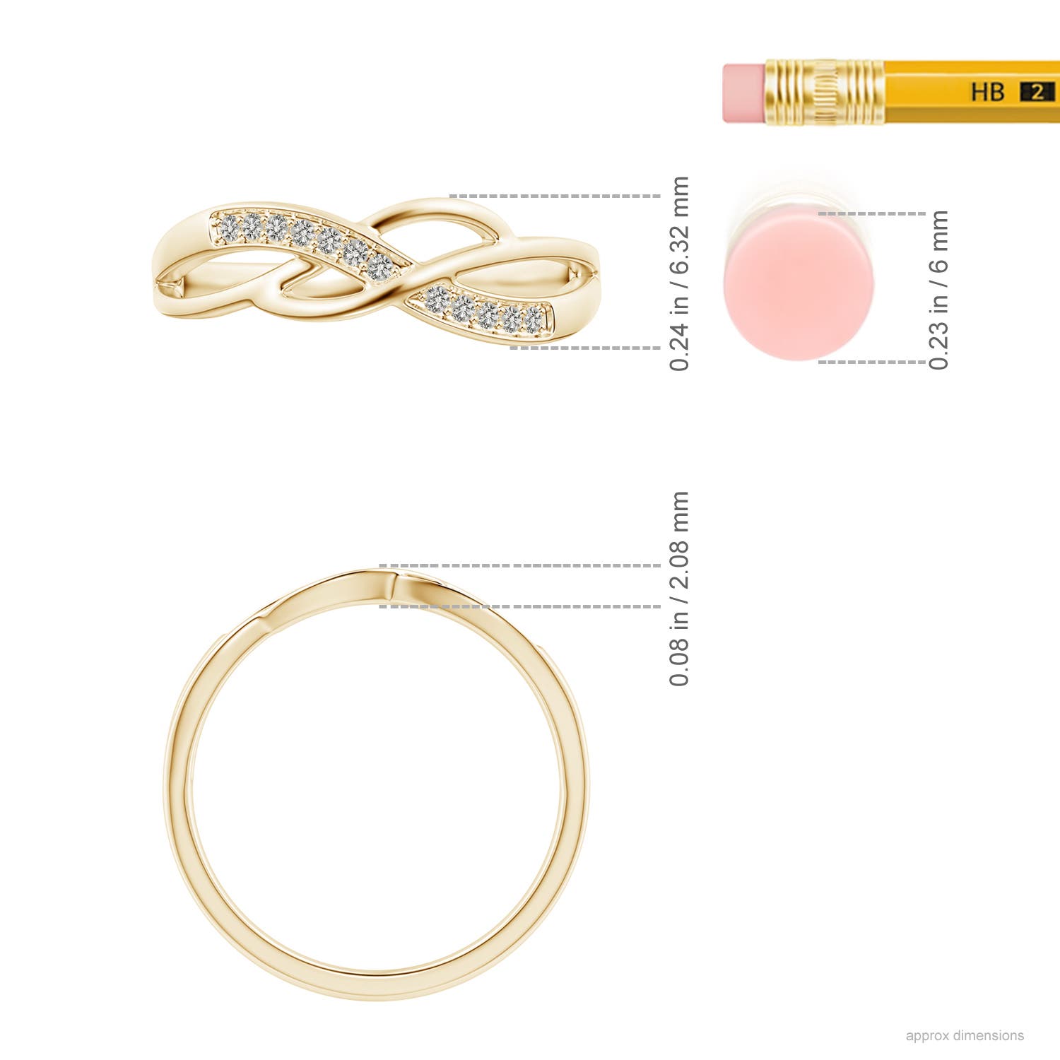 Angara Natural Diamond Multi-Row Crossover Band in 14K Solid Gold (1.1MM) - Picture 19 of 37