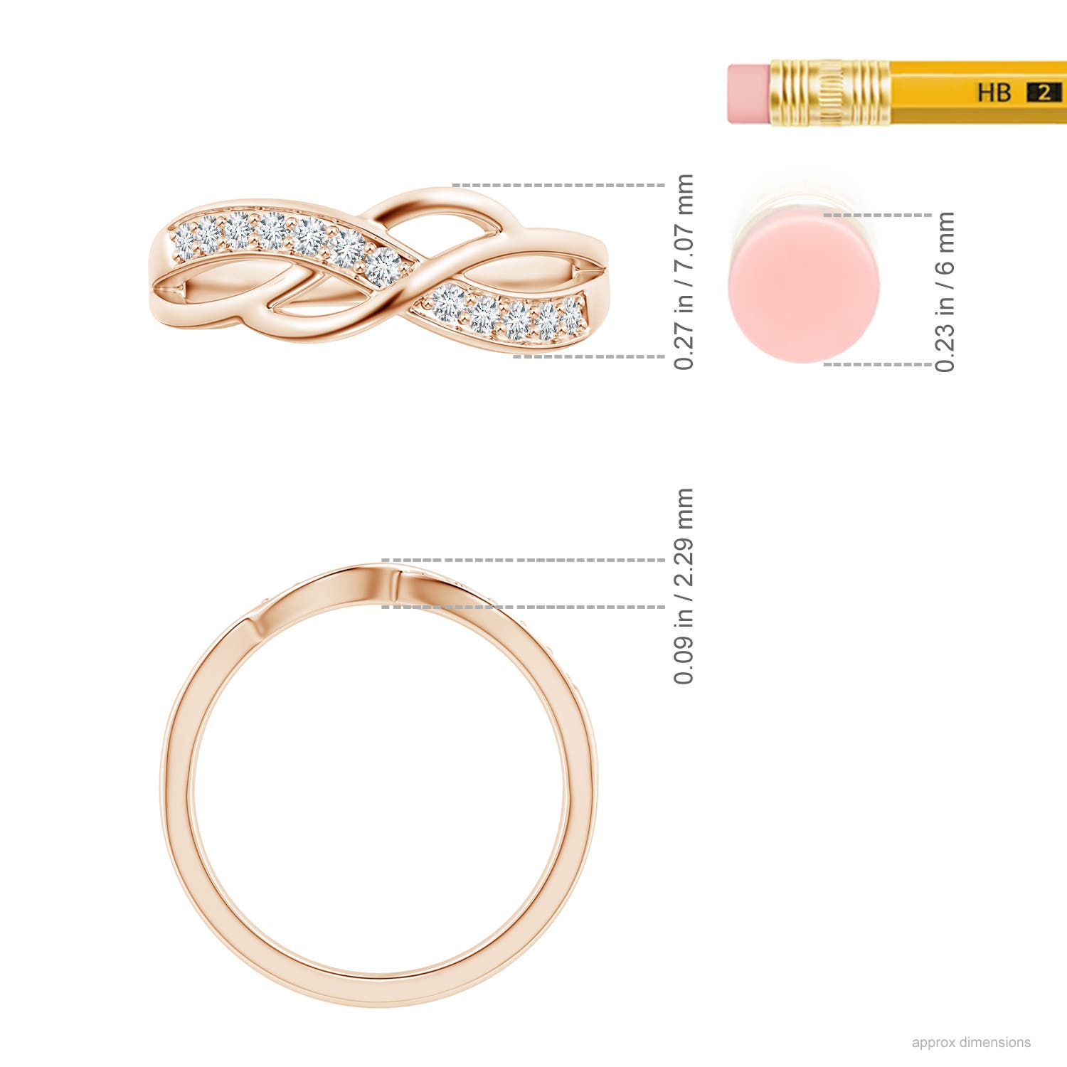 F-G, VS / 0.19 CT / 14 KT Rose Gold