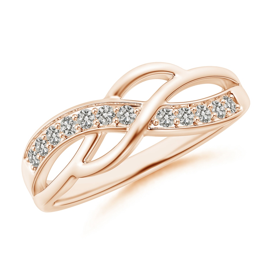 1.55mm KI3 Pave Set Round Diamond Multi-Row Crossover Band in Rose Gold 