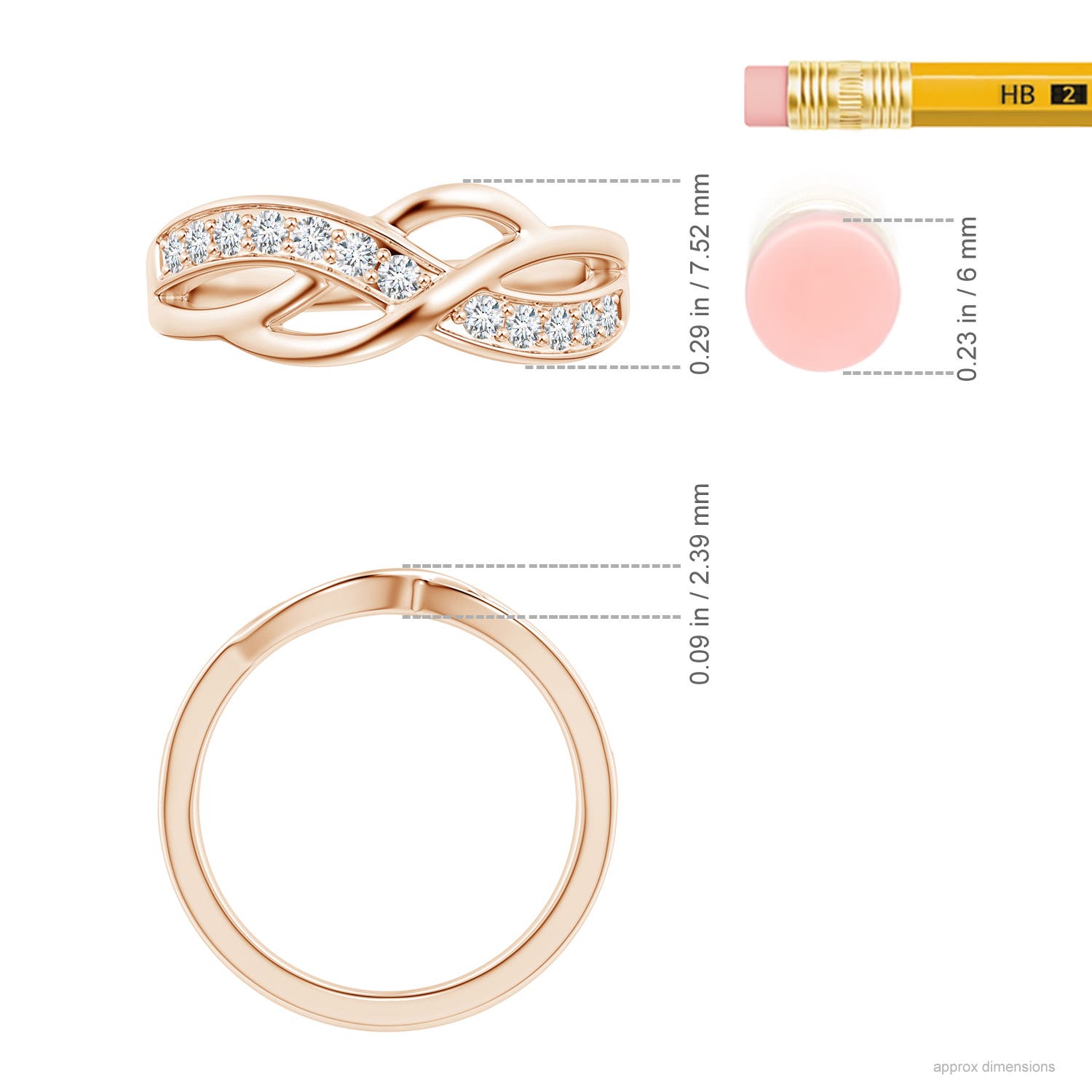 F-G, VS / 0.32 CT / 14 KT Rose Gold