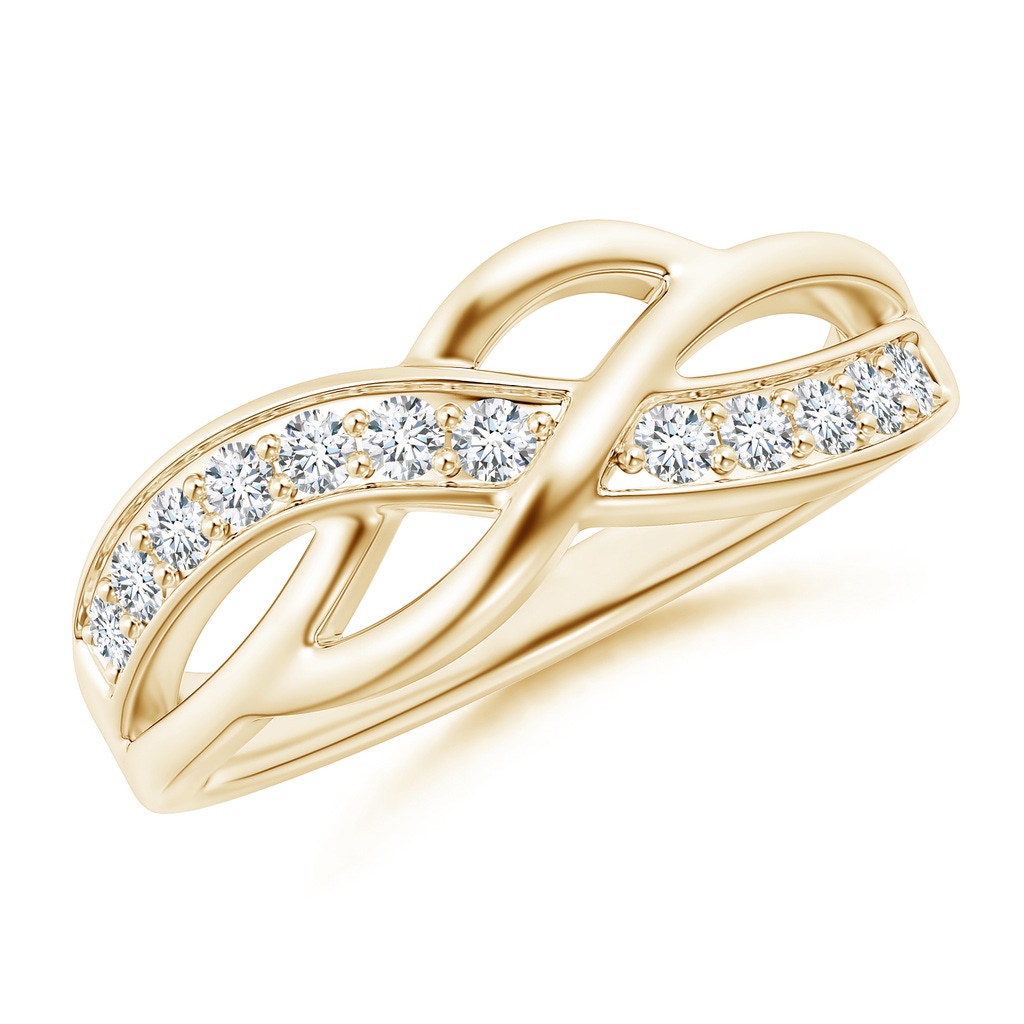 1.85mm GVS2 Pave Set Round Diamond Multi-Row Crossover Band in Yellow Gold