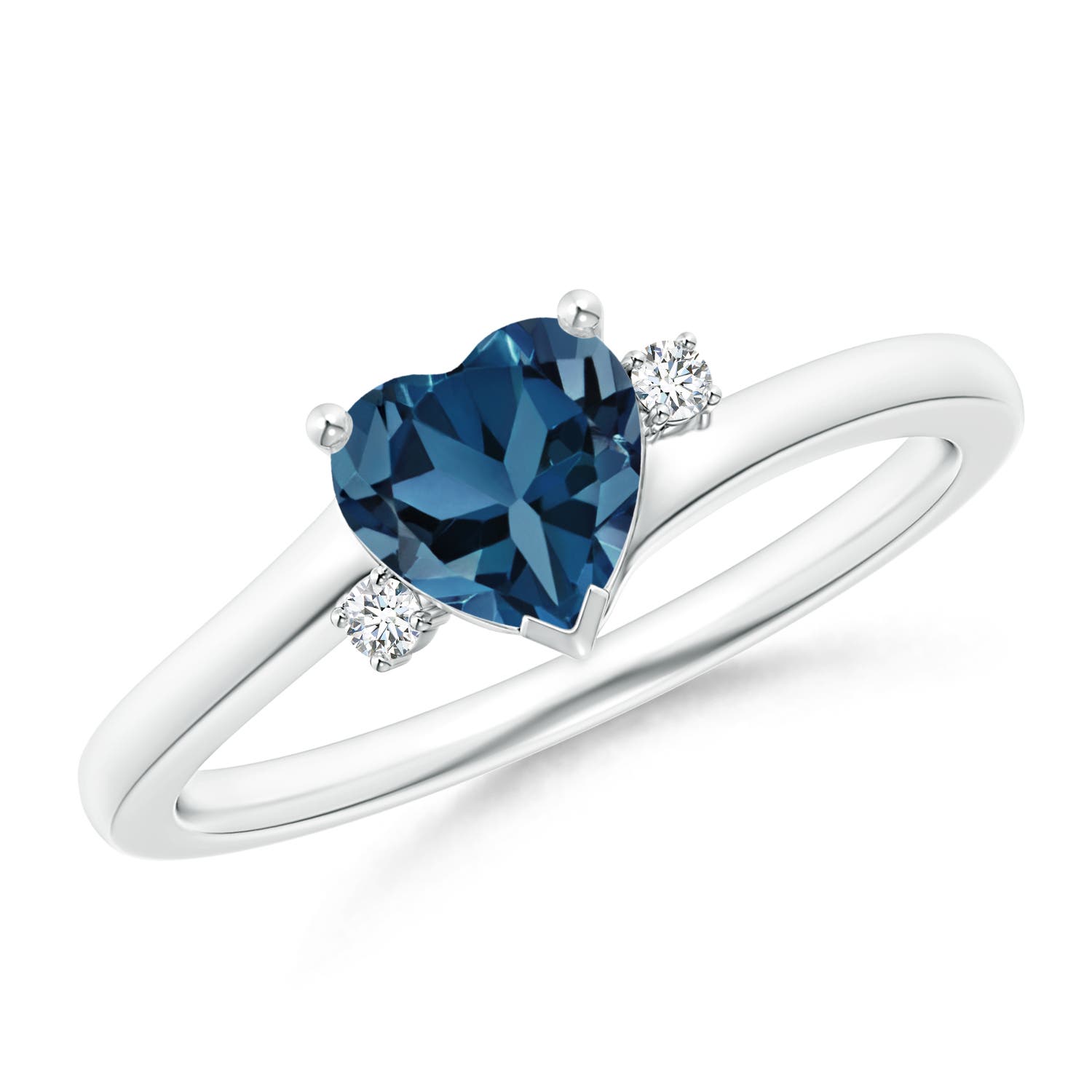 AA - London Blue Topaz / 0.96 CT / 14 KT White Gold