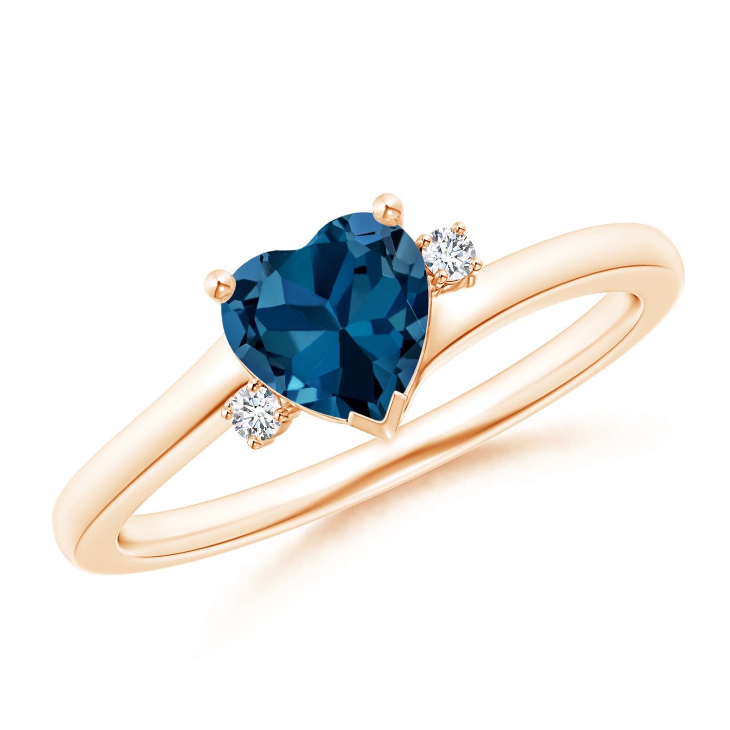 AAA - London Blue Topaz / 0.96 CT / 14 KT Rose Gold