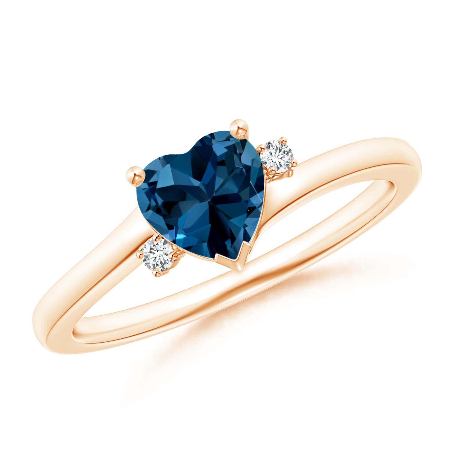 AAAA - London Blue Topaz / 0.96 CT / 14 KT Rose Gold