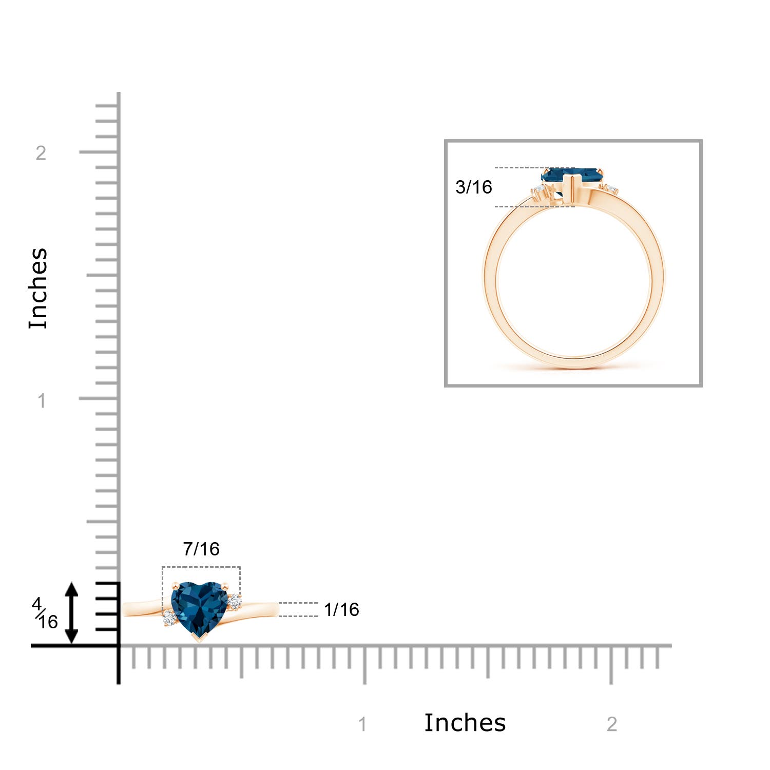 AAA - London Blue Topaz / 1.54 CT / 14 KT Rose Gold