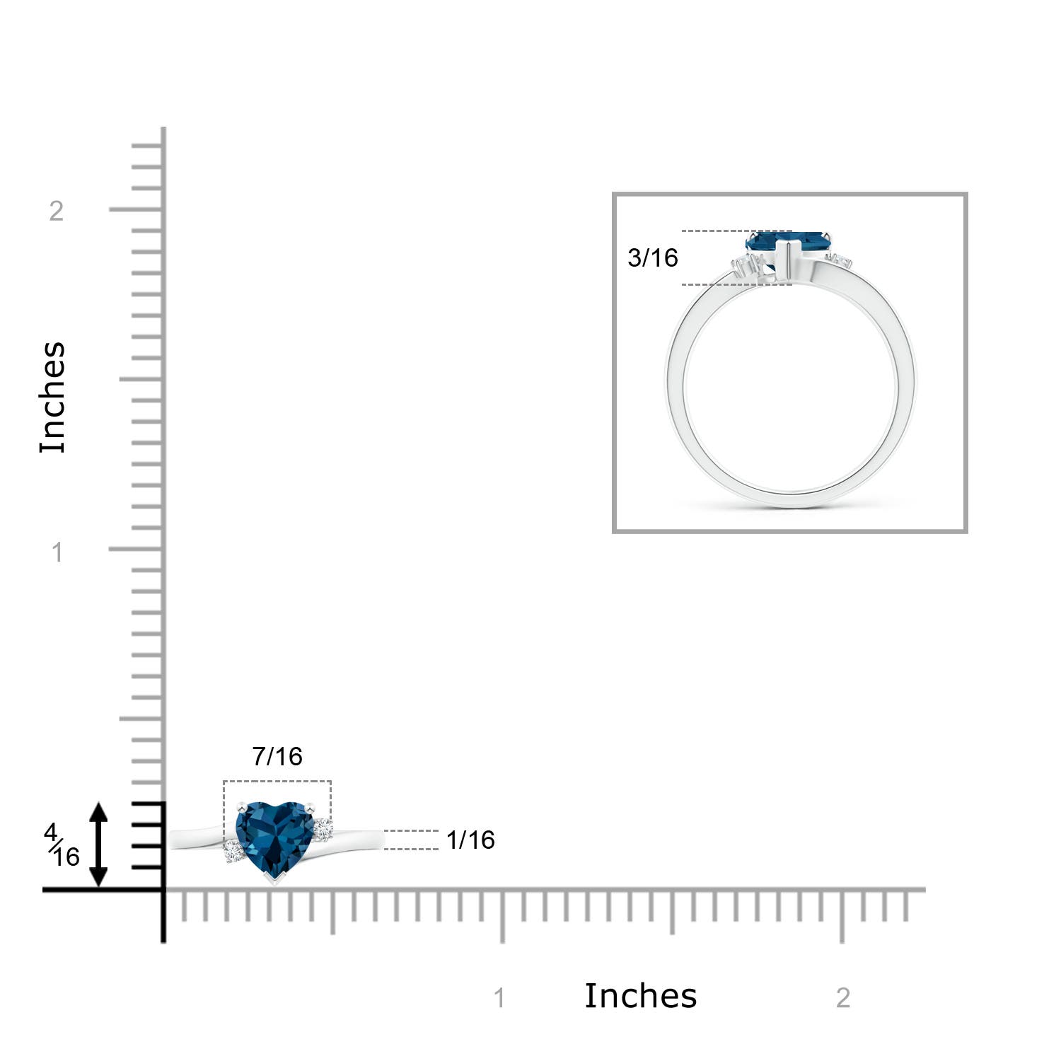 AAA - London Blue Topaz / 1.54 CT / 14 KT White Gold