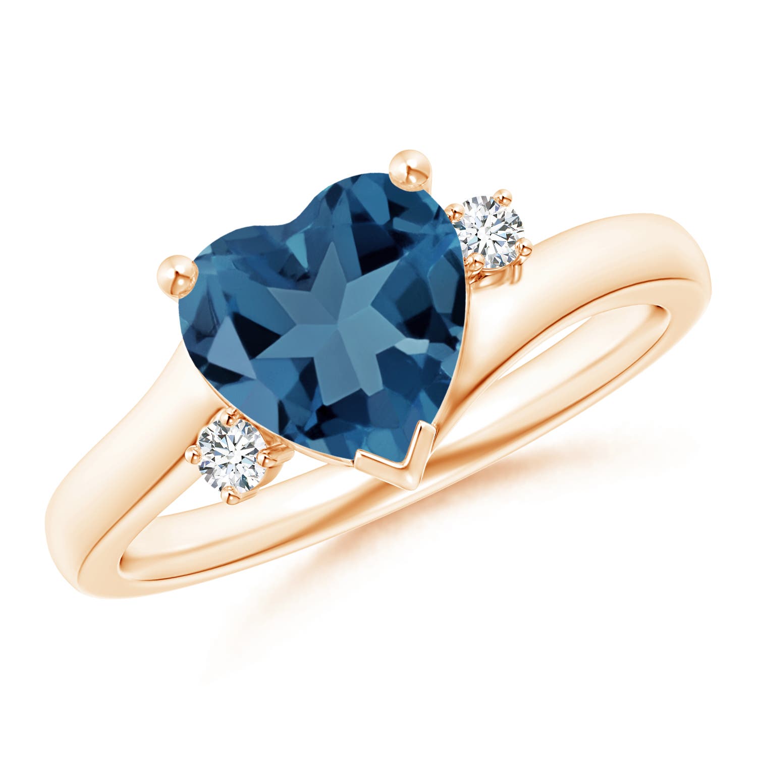 A - London Blue Topaz / 2.18 CT / 14 KT Rose Gold