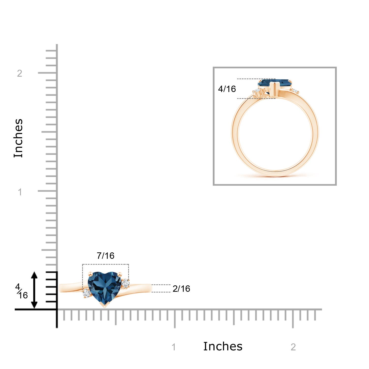 AA - London Blue Topaz / 2.18 CT / 14 KT Rose Gold