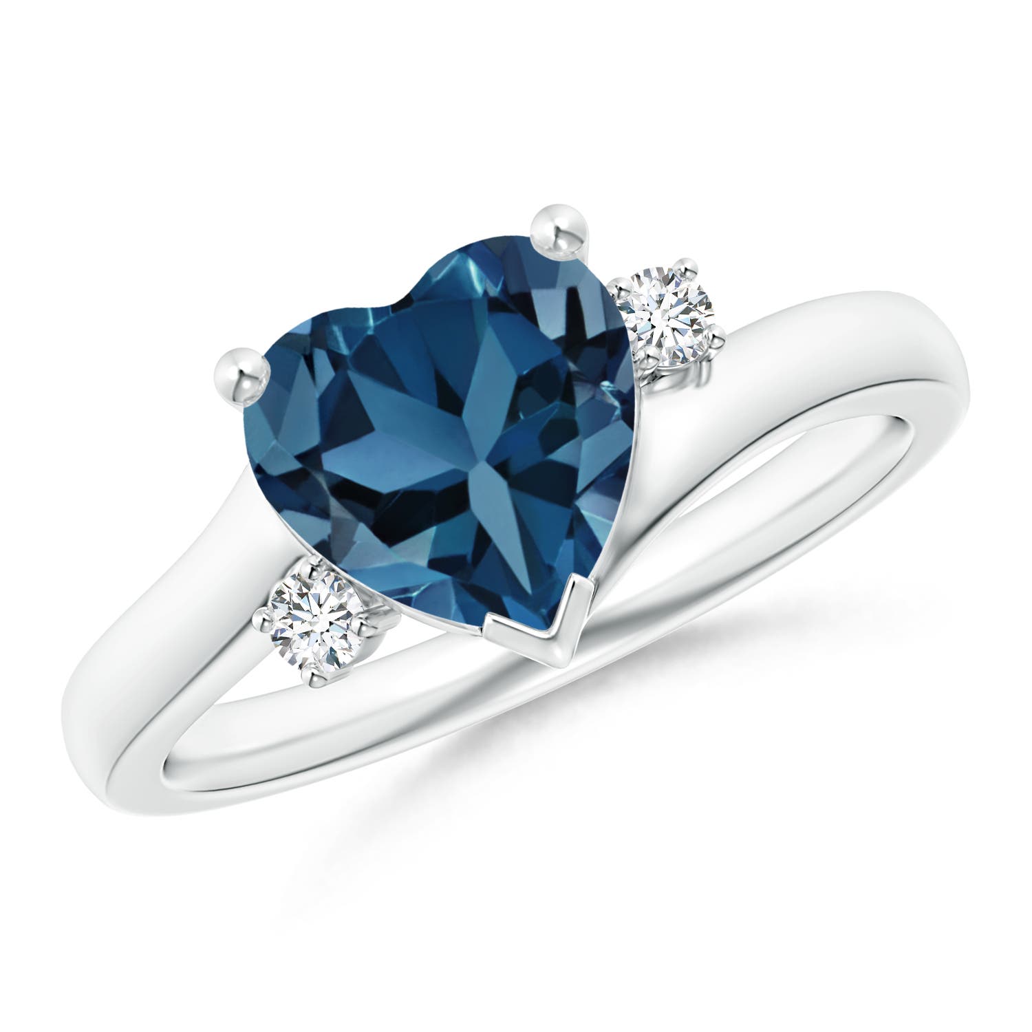 AA - London Blue Topaz / 2.18 CT / 14 KT White Gold