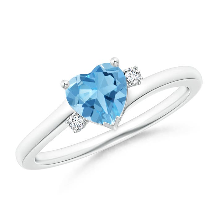 AA - Swiss Blue Topaz / 0.96 CT / 14 KT White Gold