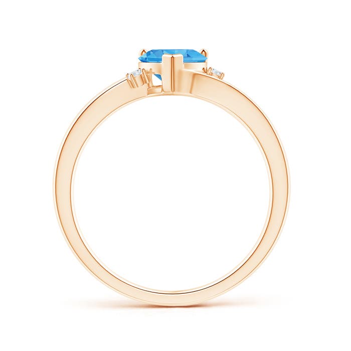 AAA - Swiss Blue Topaz / 0.96 CT / 14 KT Rose Gold