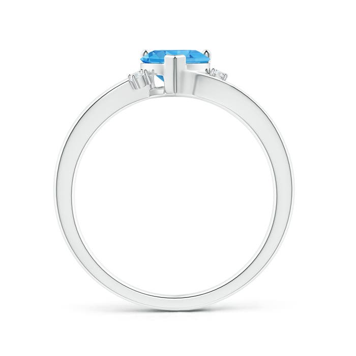 AAA - Swiss Blue Topaz / 0.96 CT / 14 KT White Gold