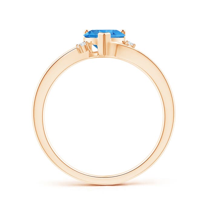 AAAA - Swiss Blue Topaz / 0.96 CT / 14 KT Rose Gold