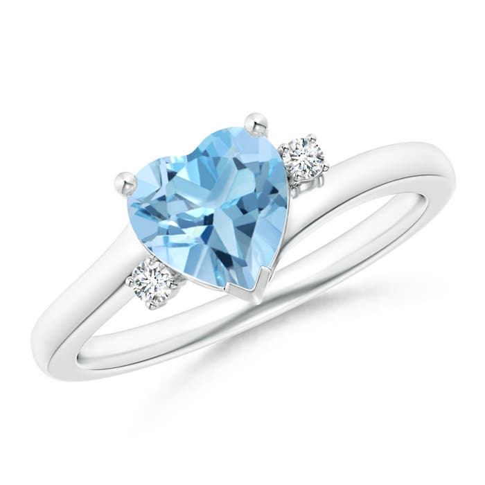 A - Swiss Blue Topaz / 1.54 CT / 14 KT White Gold