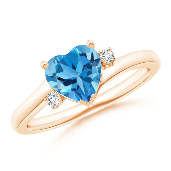 AAA - Swiss Blue Topaz / 1.54 CT / 14 KT Rose Gold