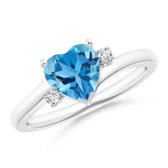 AAA - Swiss Blue Topaz / 1.54 CT / 14 KT White Gold