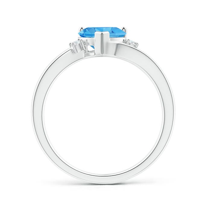 AAA - Swiss Blue Topaz / 1.54 CT / 14 KT White Gold