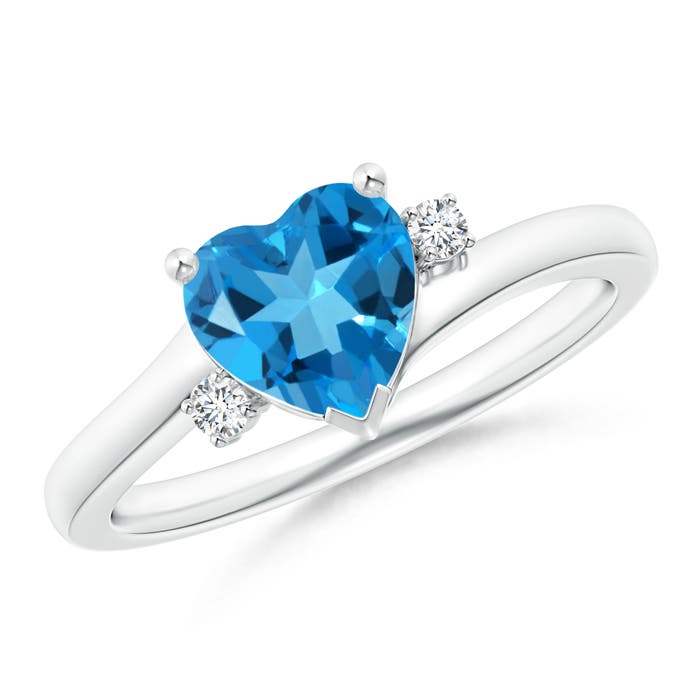 AAAA - Swiss Blue Topaz / 1.54 CT / 14 KT White Gold