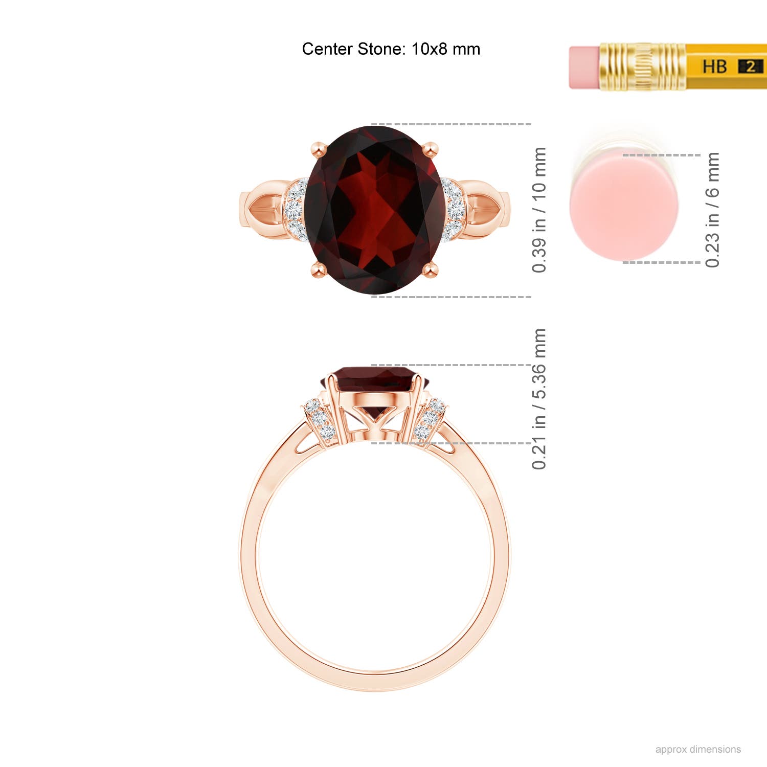 AA - Garnet / 3.03 CT / 14 KT Rose Gold