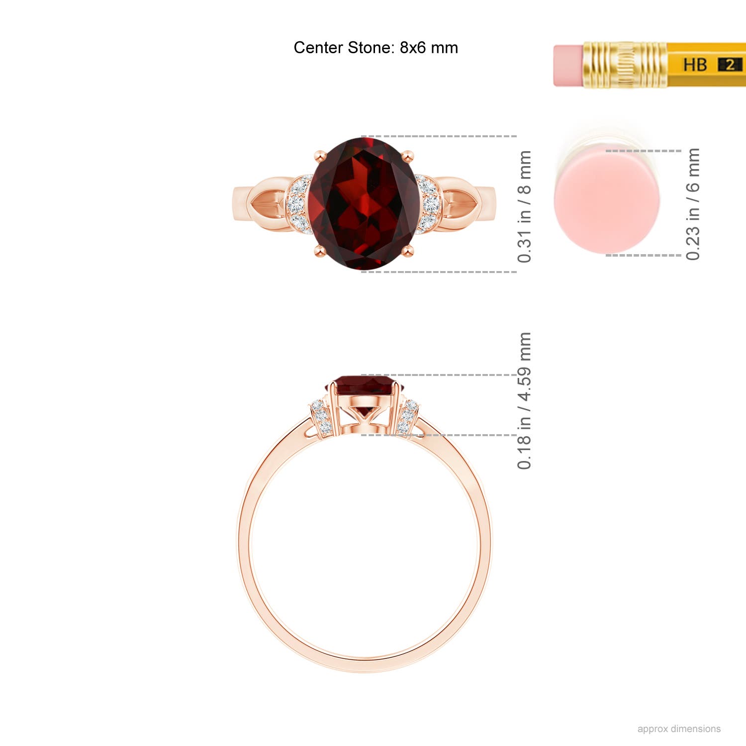 AAA - Garnet / 1.5 CT / 14 KT Rose Gold