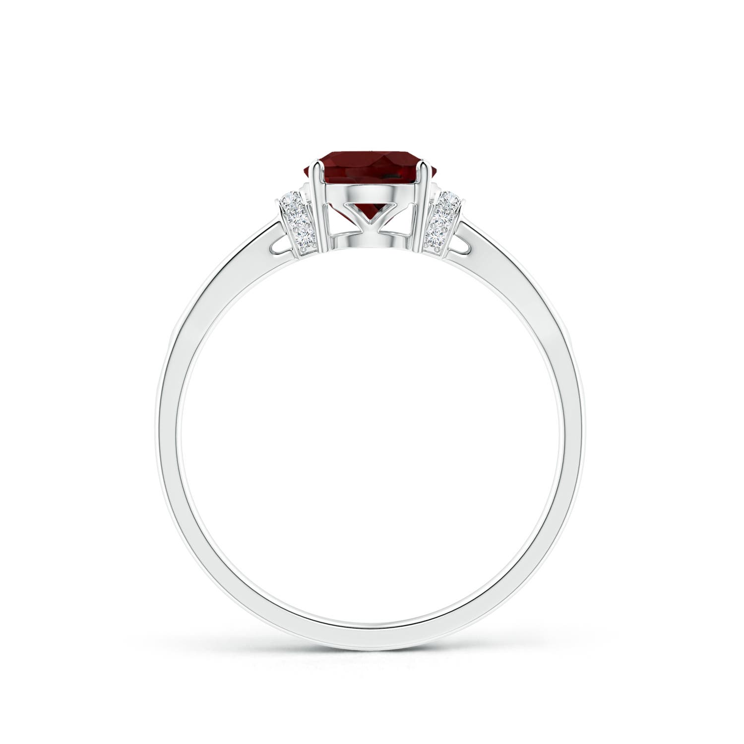 AAA - Garnet / 1.5 CT / 14 KT White Gold