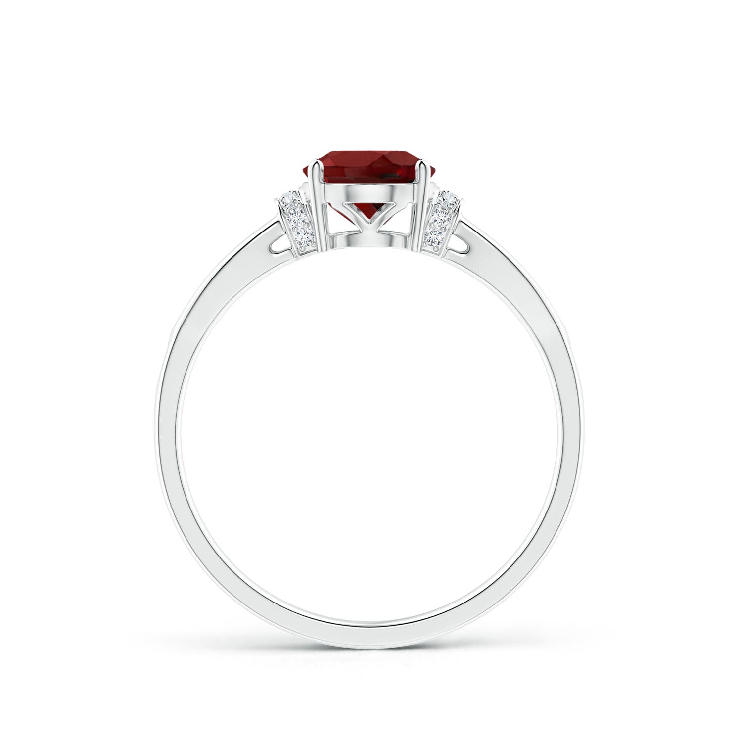 AAAA - Garnet / 1.5 CT / 14 KT White Gold