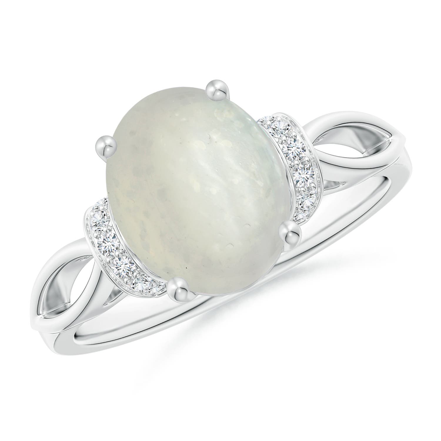 A - Moonstone / 2.58 CT / 14 KT White Gold