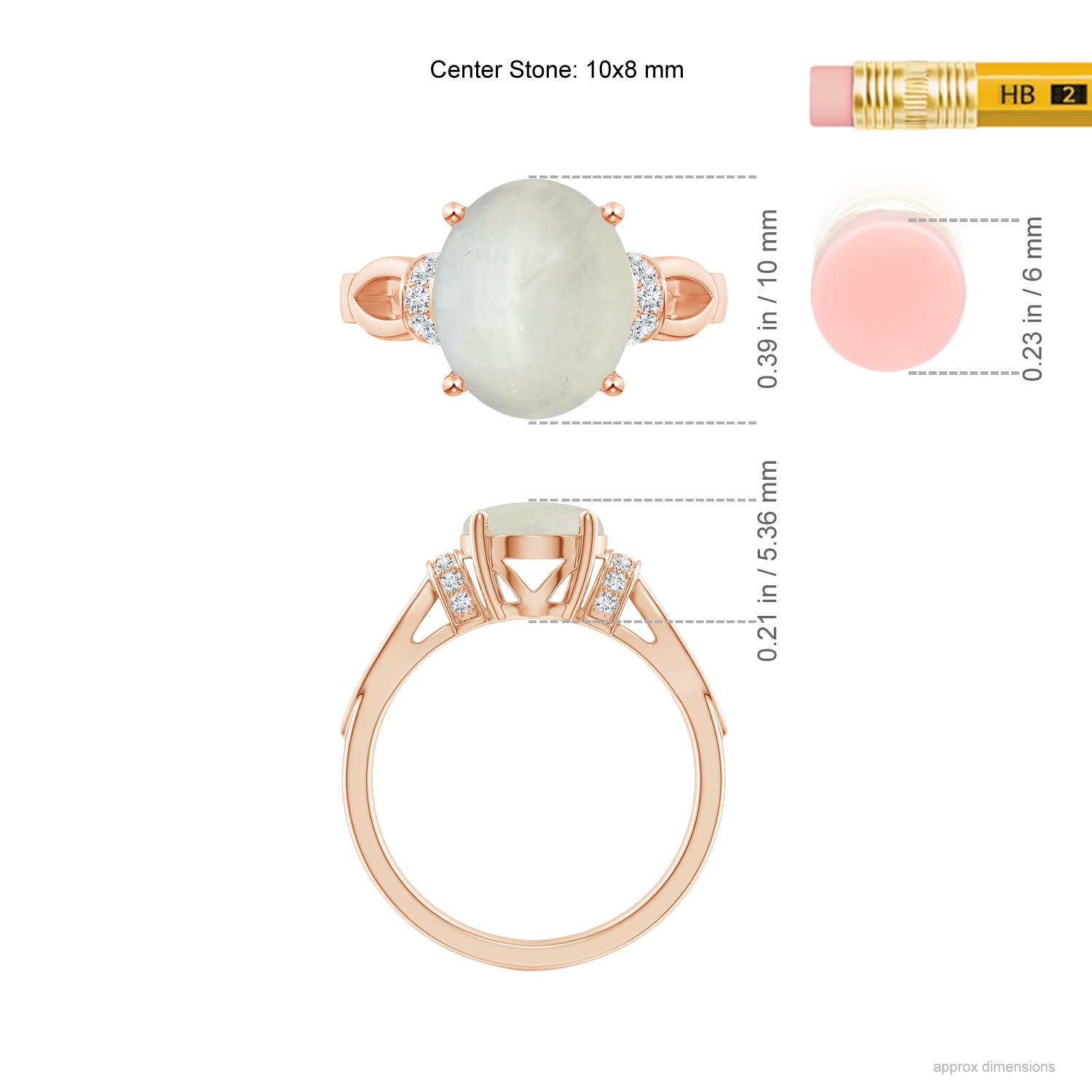 AA - Moonstone / 2.58 CT / 14 KT Rose Gold