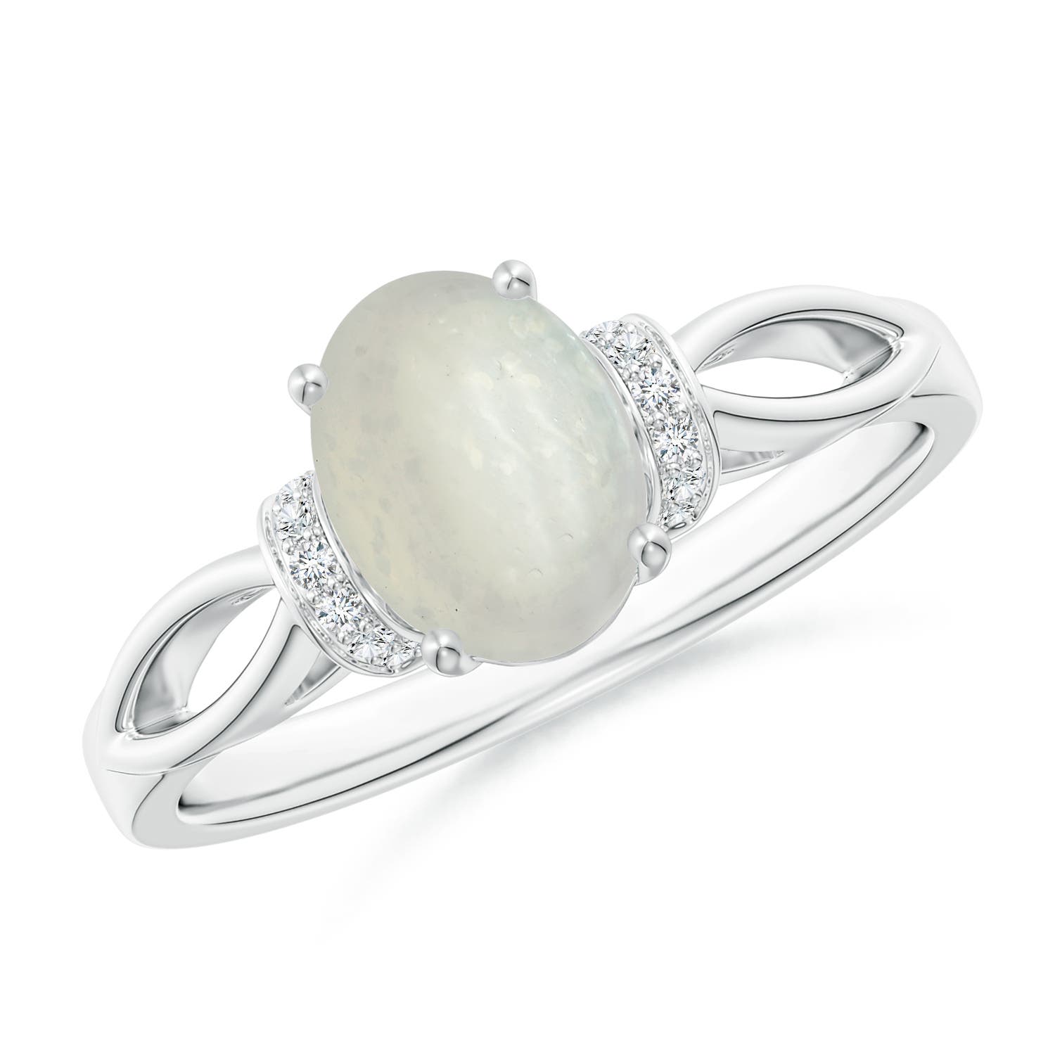 A - Moonstone / 1.14 CT / 14 KT White Gold