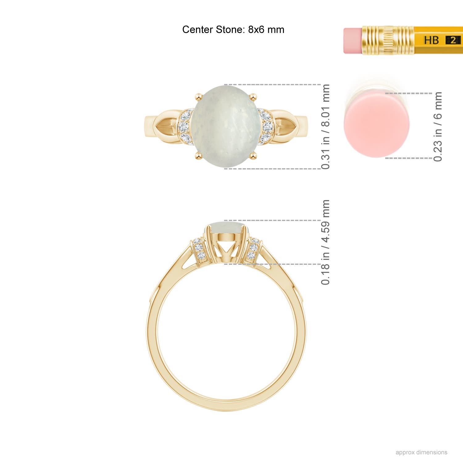 A - Moonstone / 1.14 CT / 14 KT Yellow Gold