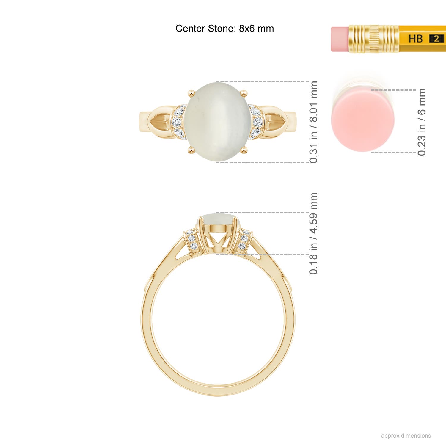 AAA - Moonstone / 1.14 CT / 14 KT Yellow Gold