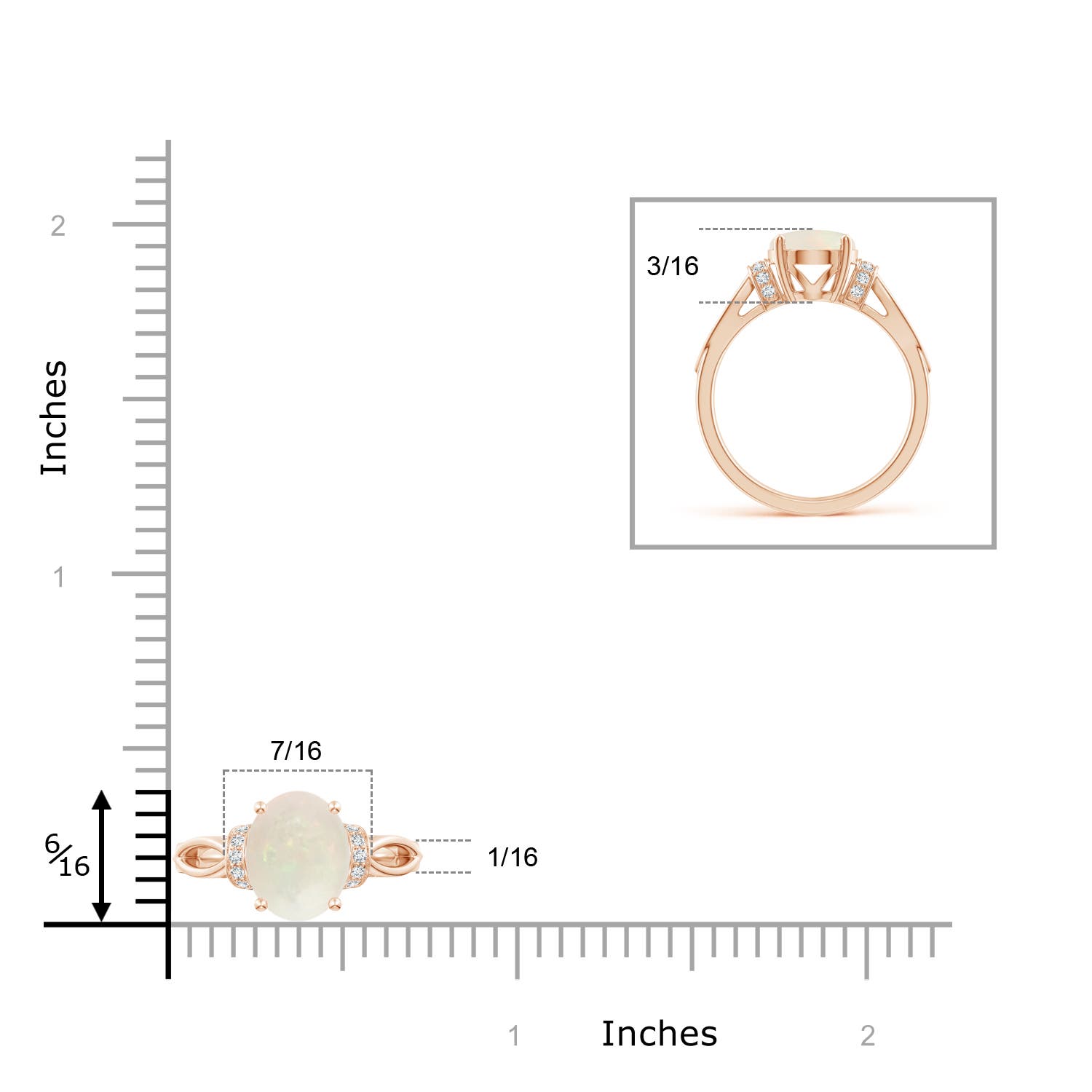 A - Opal / 1.53 CT / 14 KT Rose Gold