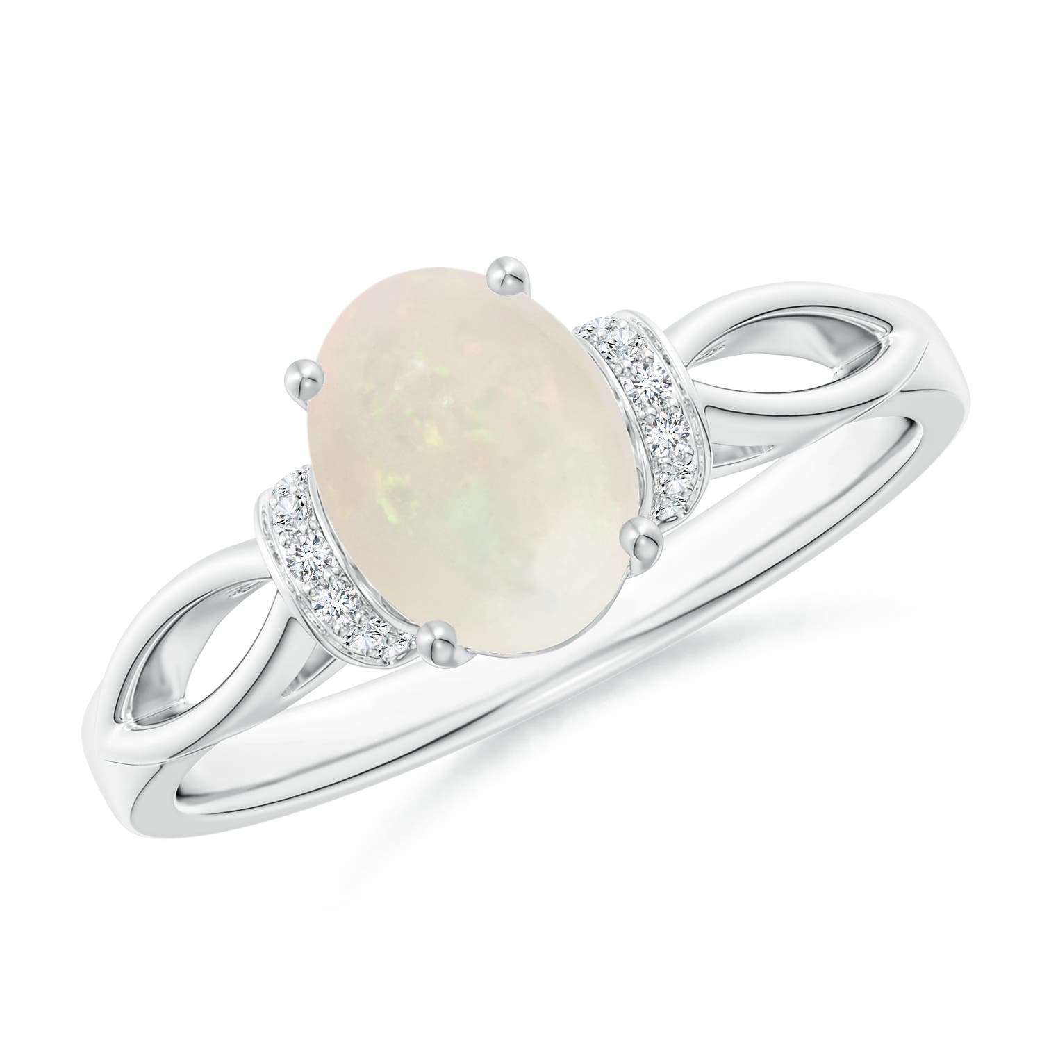 A - Opal / 0.84 CT / 14 KT White Gold