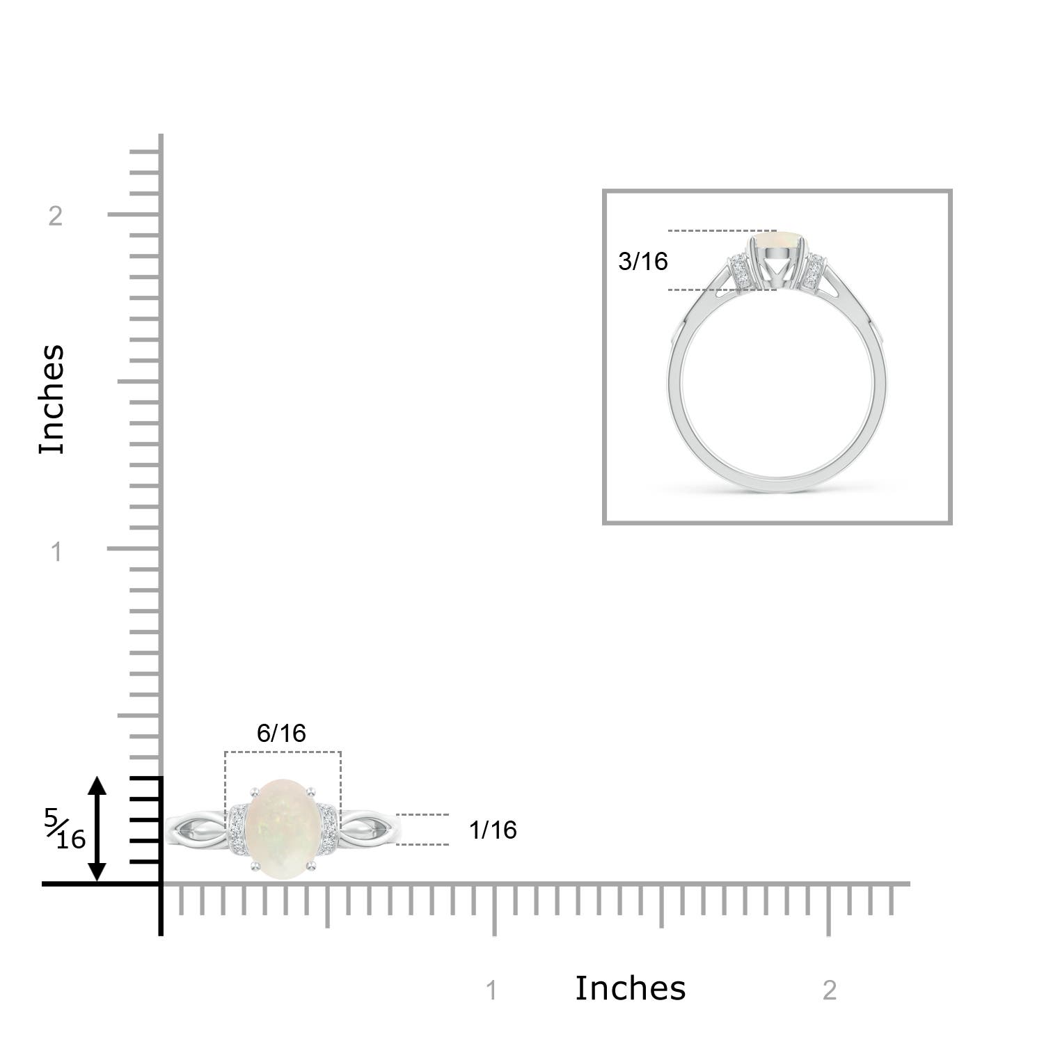 A - Opal / 0.84 CT / 14 KT White Gold