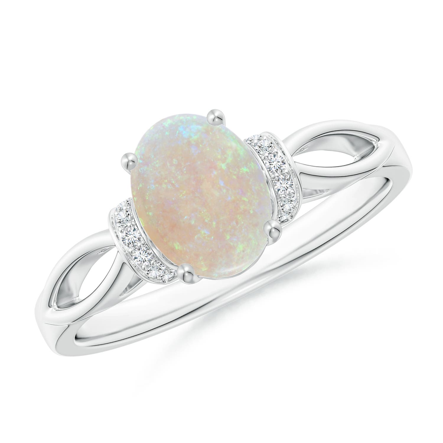 AA - Opal / 0.84 CT / 14 KT White Gold