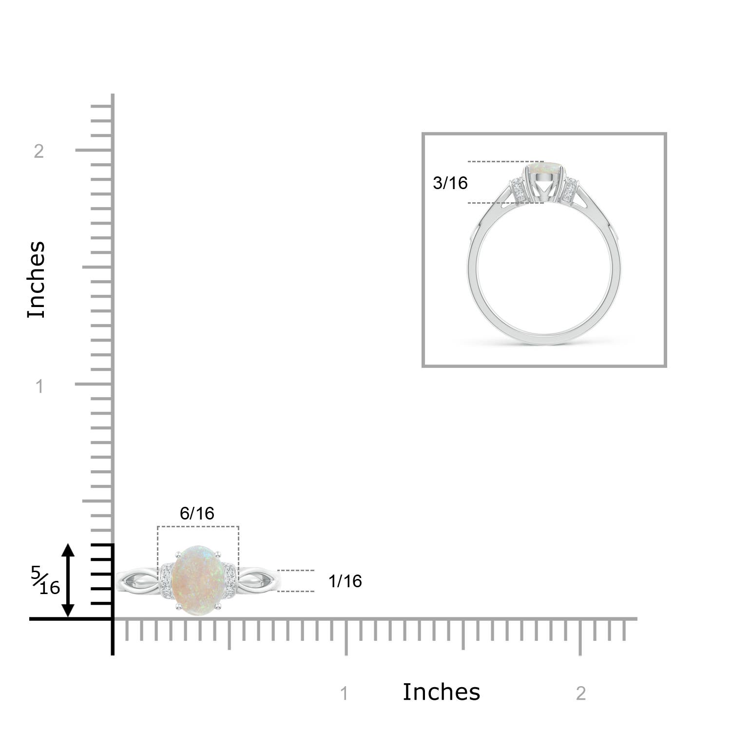 AA - Opal / 0.84 CT / 14 KT White Gold