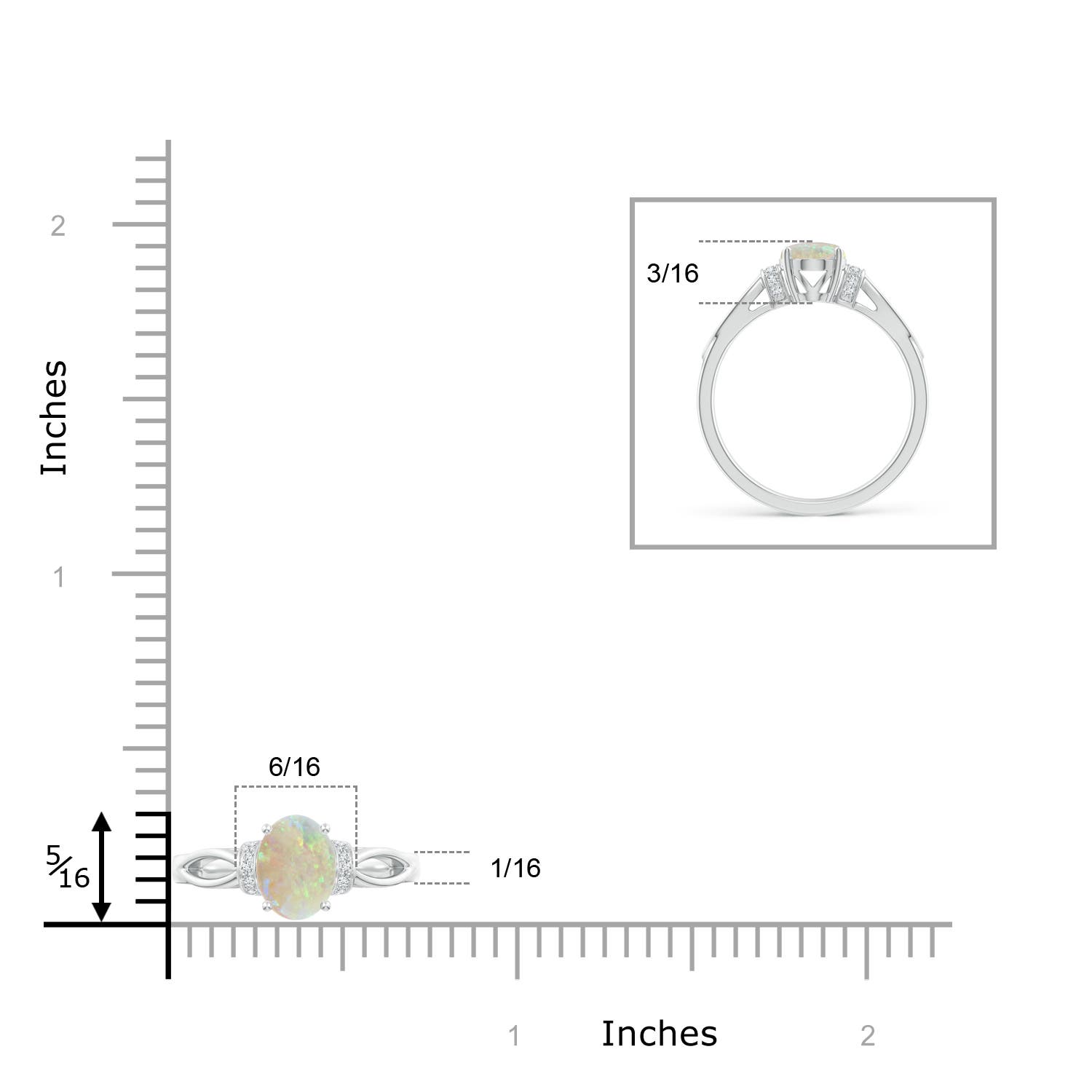 AAA - Opal / 0.84 CT / 14 KT White Gold