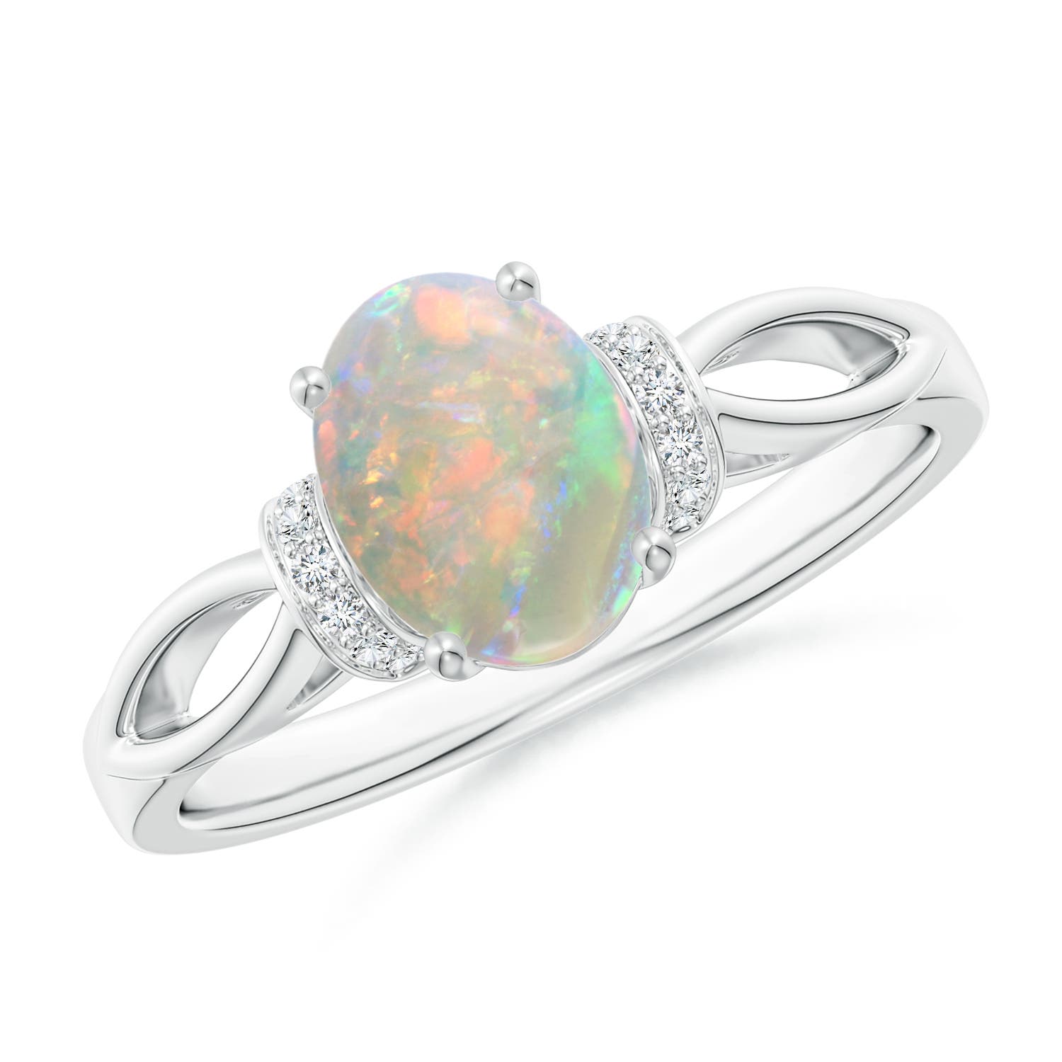 AAAA - Opal / 0.84 CT / 14 KT White Gold