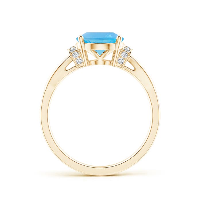 AA - Swiss Blue Topaz / 3.33 CT / 14 KT Yellow Gold