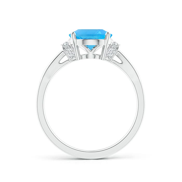 AAA - Swiss Blue Topaz / 3.33 CT / 14 KT White Gold