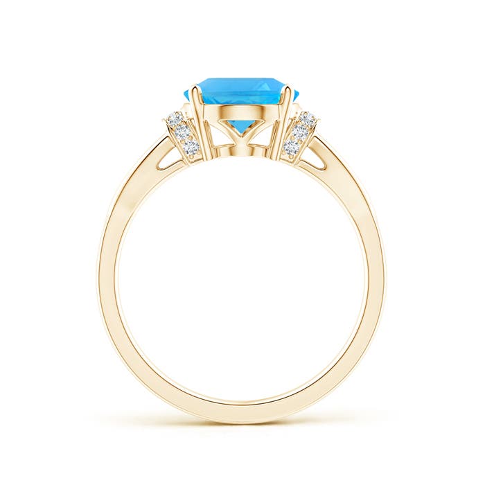 AAA - Swiss Blue Topaz / 3.33 CT / 14 KT Yellow Gold