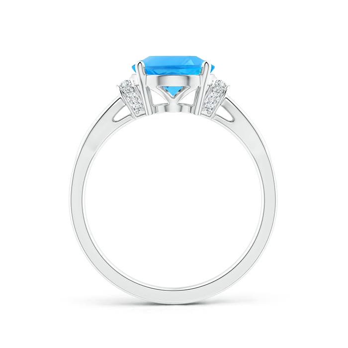 AAAA - Swiss Blue Topaz / 3.33 CT / 14 KT White Gold