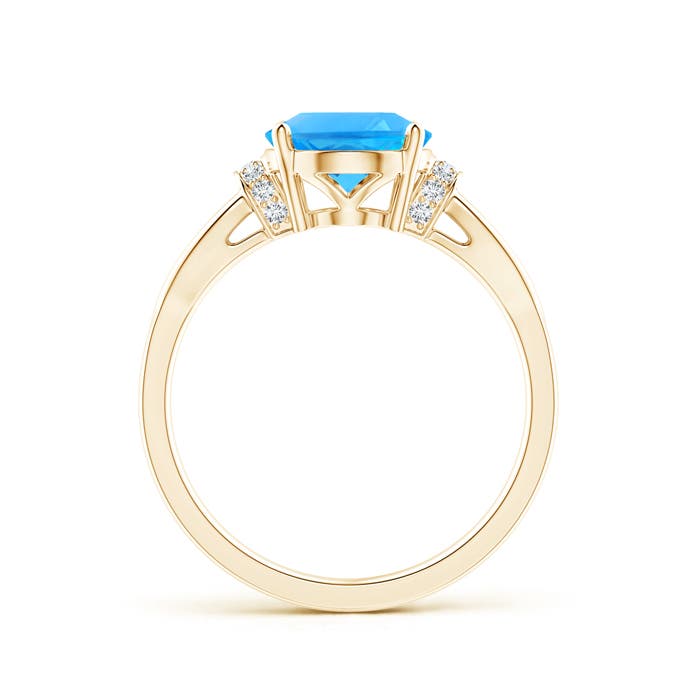 AAAA - Swiss Blue Topaz / 3.33 CT / 14 KT Yellow Gold