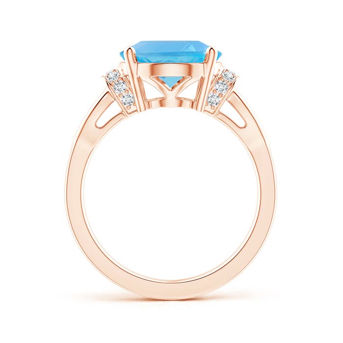 AA - Swiss Blue Topaz / 5.78 CT / 14 KT Rose Gold