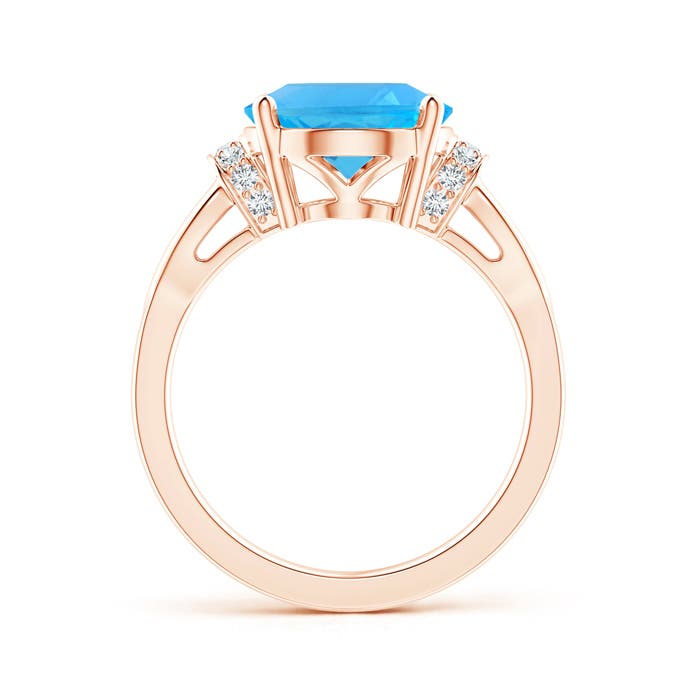 AAA - Swiss Blue Topaz / 5.78 CT / 14 KT Rose Gold