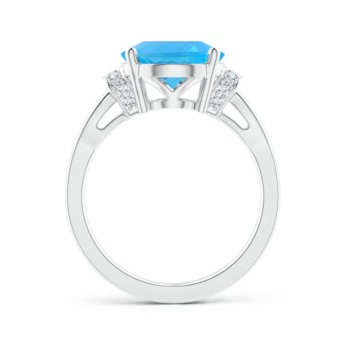 AAA - Swiss Blue Topaz / 5.78 CT / 14 KT White Gold