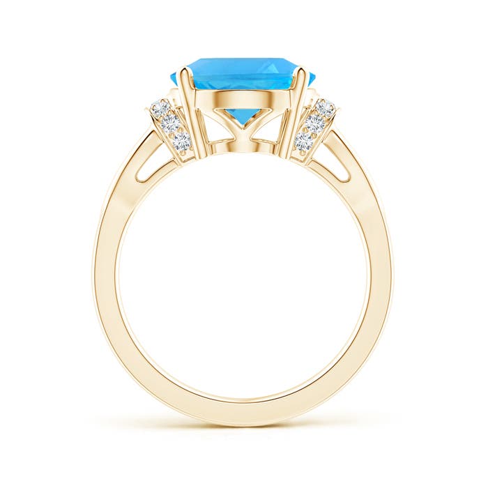 AAA - Swiss Blue Topaz / 5.78 CT / 14 KT Yellow Gold