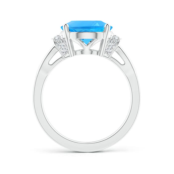 AAAA - Swiss Blue Topaz / 5.78 CT / 14 KT White Gold